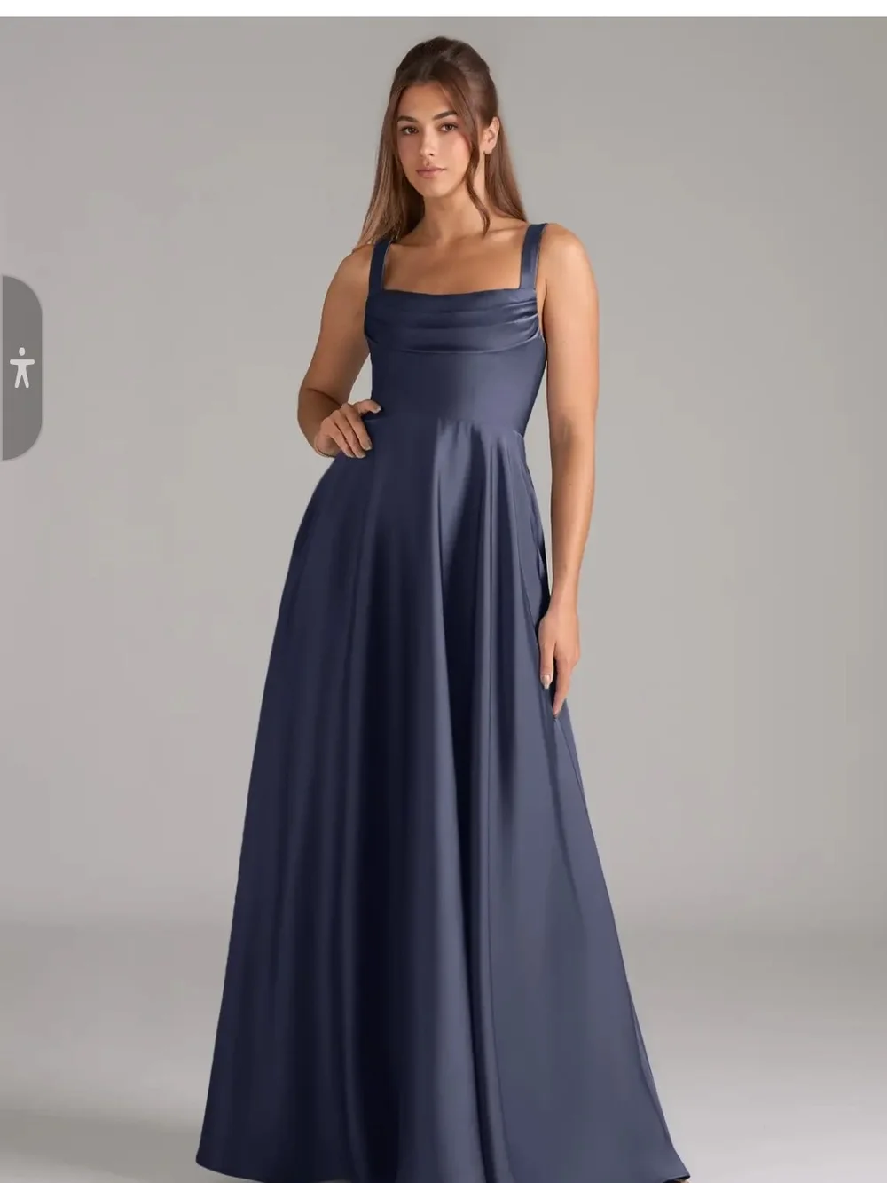 Azazie Shaude A-Line - Stormy Blue and Stormy Blue